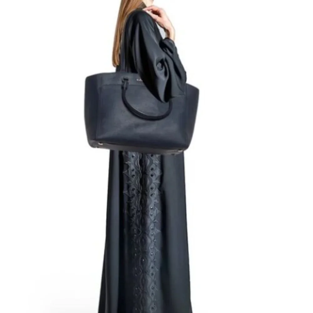 Michael Kors‎ EMMY Large DOUBLE HANDLE TOTE Leather Handbag in Navy 5220 - Picture 6 of 14